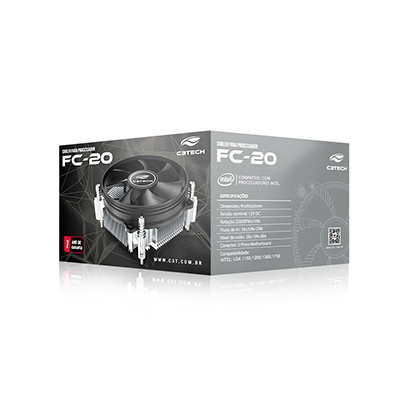 Cooler de CPU C3Tech FC-20 Intel LGA115X 1200 1366 1700