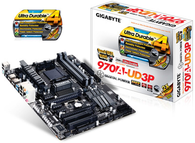 Placa me Gigabyte GA-970A-UD3P, p/ AMD AM3+ USB3 e OC