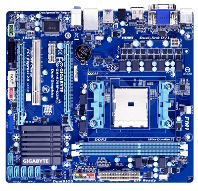 Placa me GigaByte GA-A75M-D2H p/ AMD soquete FM1