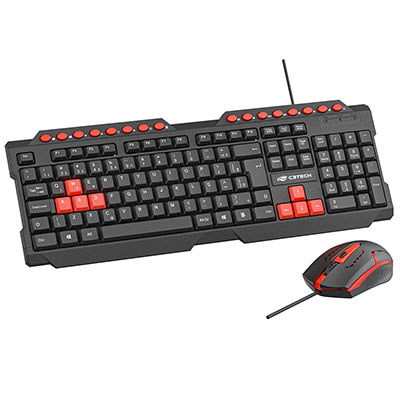Teclado e mouse LED gamer c/ fio C3Tech GK-20 verso 2