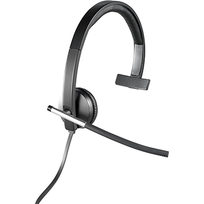 Headset mono Logitech H650e USB p/ Cisco Zoom Skype