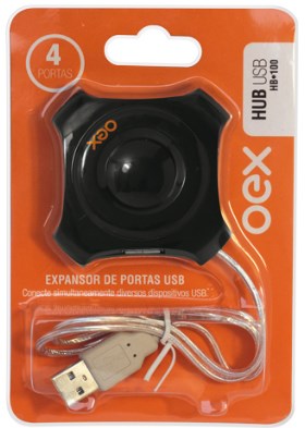 HUB USB com 4 portas OEX HB100 400mA 