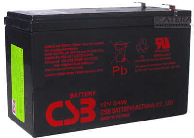 Bateria CSB HR 1234W-F2 12VDC 9Ah 34W longa vida 5 anos