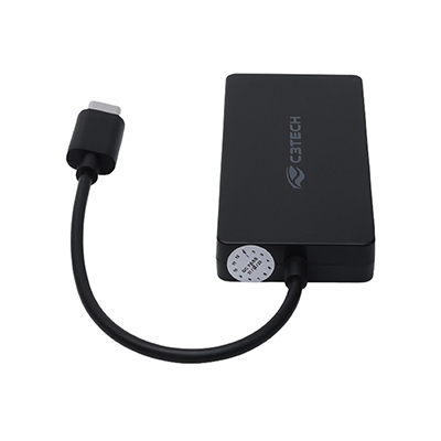 HUB USB-C C3Tech HU-C200BK c/4 portas USB 2.0 tipo A