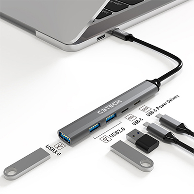 HUB USB tipo C C3Tech HU-P300SI 2USB2 1USB3 1USBC 1PD