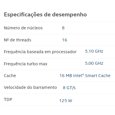 Processador Intel i7-10700K 3,8/5,1GHz 16MB 10G c/vide