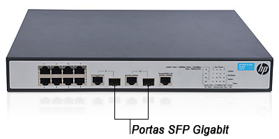 Switch HP JG537A 1910-8-PoE 8 portas 10/100, 63W PoE