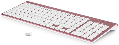 Teclado, mouse s/ fio C3Tech K-W510 pink, tecla baixa