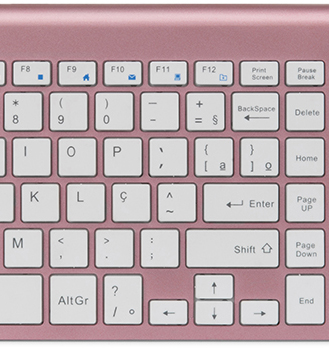 Teclado, mouse s/ fio C3Tech K-W510 pink, tecla baixa