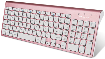 Teclado, mouse s/ fio C3Tech K-W510 pink, tecla baixa