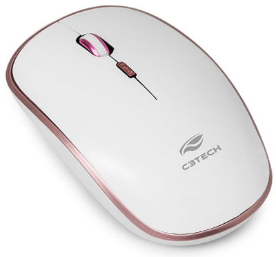 Teclado, mouse s/ fio C3Tech K-W510 pink, tecla baixa