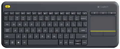 Teclado s/ fio Logitech K400 Plus c/ touchpad ABNT2 USB