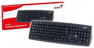 Teclado Genius KB-06XE, preto, em portugus, USB