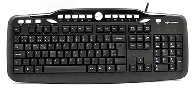 Teclado multimdia slim c/ fio e apoio C3Tech KB-M500
