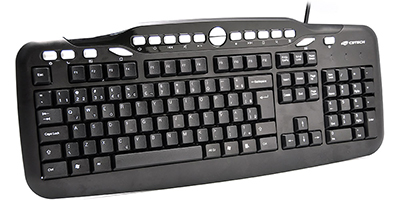 Teclado multimdia slim c/ fio e apoio C3Tech KB-M500