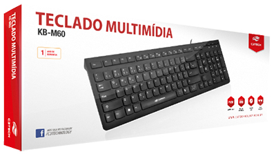 Teclado multim�dia com 12 teclas C3Tech KB-M60, USB