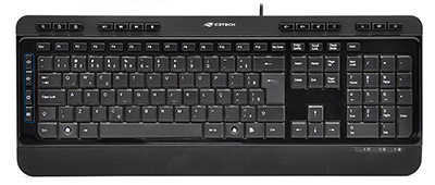 Teclado mulimdia slim c/ fio e apoio C3Tech KB-M700