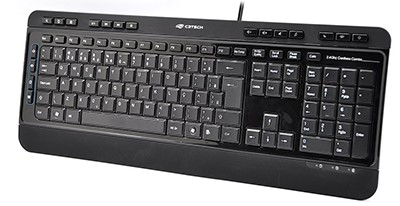 Teclado mulimdia slim c/ fio e apoio C3Tech KB-M700