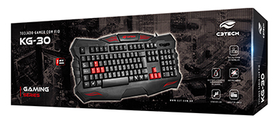 Teclado gamer C3Tech KG-30 107 tec. ABNT2 antirrespingo
