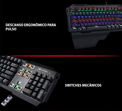 Teclado Gamer mecnico C3Tech KGM-1100 1ms c/ 9 perfis