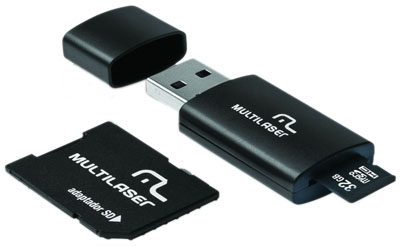 Carto SD e Pendrive 64GB Multilaser MC115 classe 10