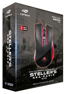 Mouse Gamer C3Tech MG-200 3200 dpi 7 botes USB