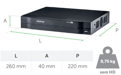 DVR Multi HD 5 em 1 Intelbras MHDX 1104 at 5 cmeras