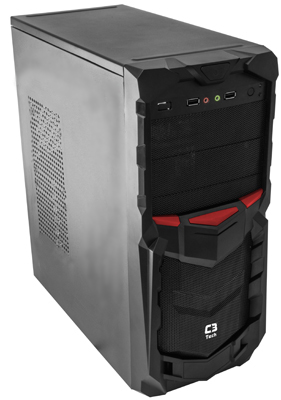 Gabinete midi-torre Gamer C3Tech MT-G50BK sem fonte