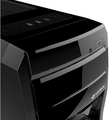 Gabinete gamer torre C3Tech MT-G650BK USB3 s/ fonte