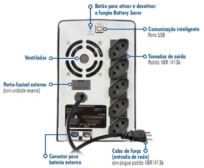 Nobreak SMS 1400VA (980W) NET4+ Expert, bivolt/115V USB