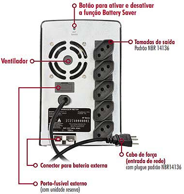 Nobreak SMS Manager Net4+ 1400VA (980W) 115V/115V