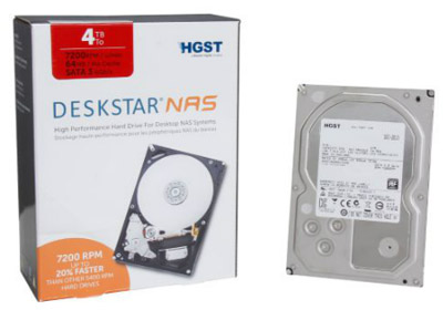 HD 4TB SATA-3 HGST DeskStar p/ NAS 7200RPM 64MB cache