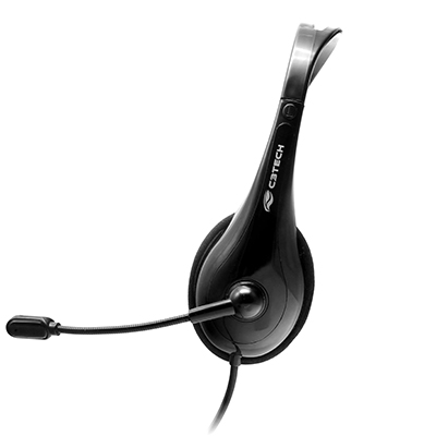 Headset c/ microfone e volume C3Tech PH-310BK preto USB