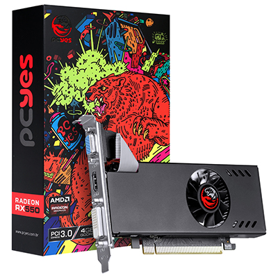 Placa vdeo PCyes Radeon RX550 4GB DDR5 VGA DVI HDMI