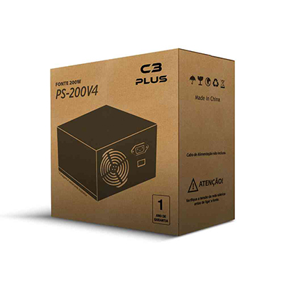 Fonte ATX 200W reais C3Tech PS-200V4, bivolt