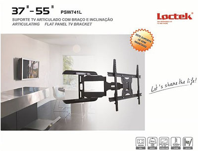 Suporte TV articulado c/ bra�o e inclin. Loctek 37-55p