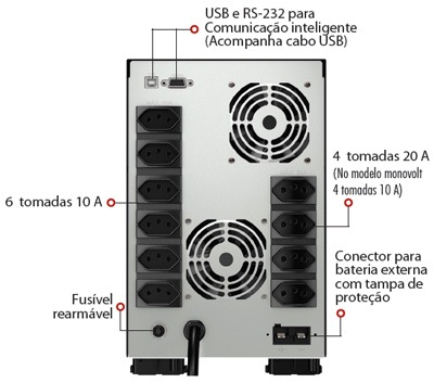 Nobreak SMS Power Vision NG 2200 VA 1364 W Bivolt/115V