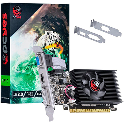 Placa v�deo PCYes NVIDIA GEFORCE G210 1GB DDR3 64b. 