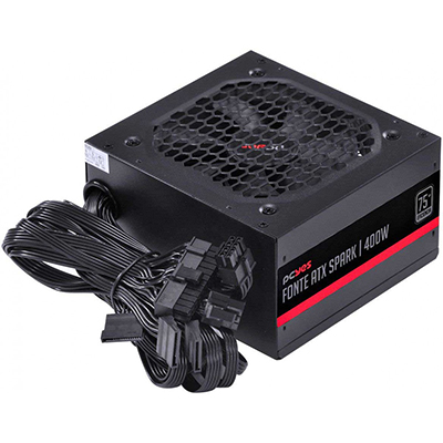 Fonte ATX 400W reais PCyes PXSP400WPT, PFC ativo