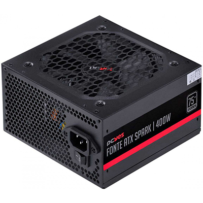 Fonte ATX 400W reais PCyes PXSP400WPT, PFC ativo