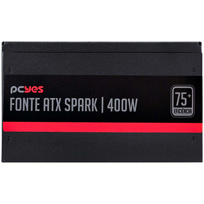 Fonte ATX 400W reais PCyes PXSP400WPT, PFC ativo