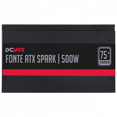 Fonte ATX 500W reais PCyes PXSP500WP, PFC ativo