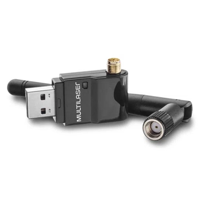 Adaptador USB WiFi Multilaser RE034 150Mbps 3dBi