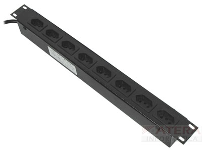 Calha PDU 8 tomadas DualLux 19 pol. rack 110/220V, 16A