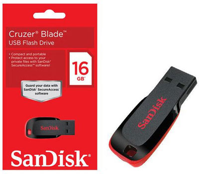 Pendrive SanDisk Cruzer Blade 16GB, SDCZ50-016G-B35 