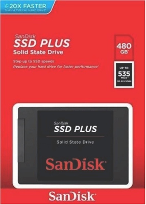 SSD 480GB Sandisk SSD Plus 445MB/535MB/s 20X