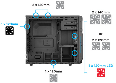 Gabinete ATX midi-torre Corsair Carbide SPEC-03 red