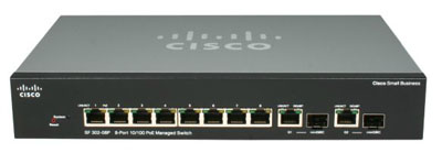 Switch Cisco SF302-08P SF302-08PP 8 portas 10/100 PoE