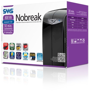 Nobreak SMS Station II, 800VA (400W), monovolt/115V