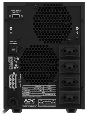 Nobreak senoidal APC SUA1000BI-BR 1KVA 700W bivolt/115V